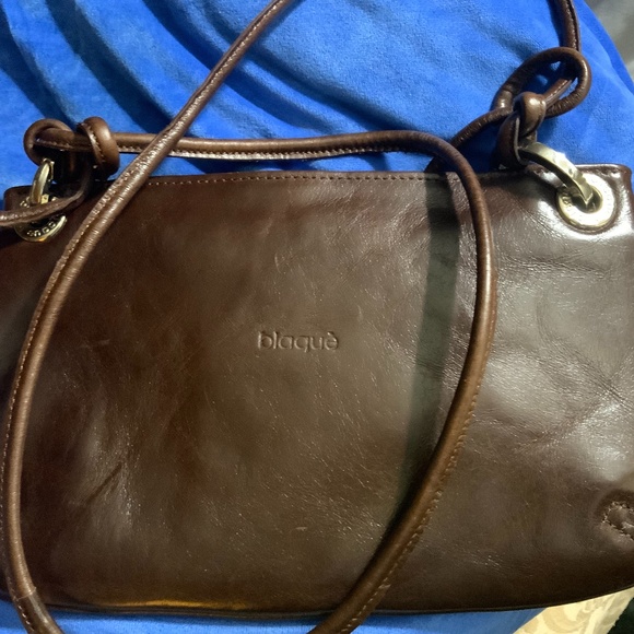Genuine leather BLAQUE handbag. Dark Brown